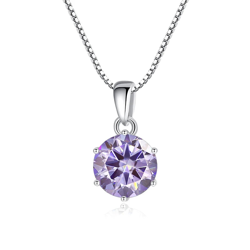 Butterflykiss 1 CT Real Moissanite Pendant Necklace For Women Top Quality 925 Sterling Silver Wedding Party Bridal Fine Jewelry
