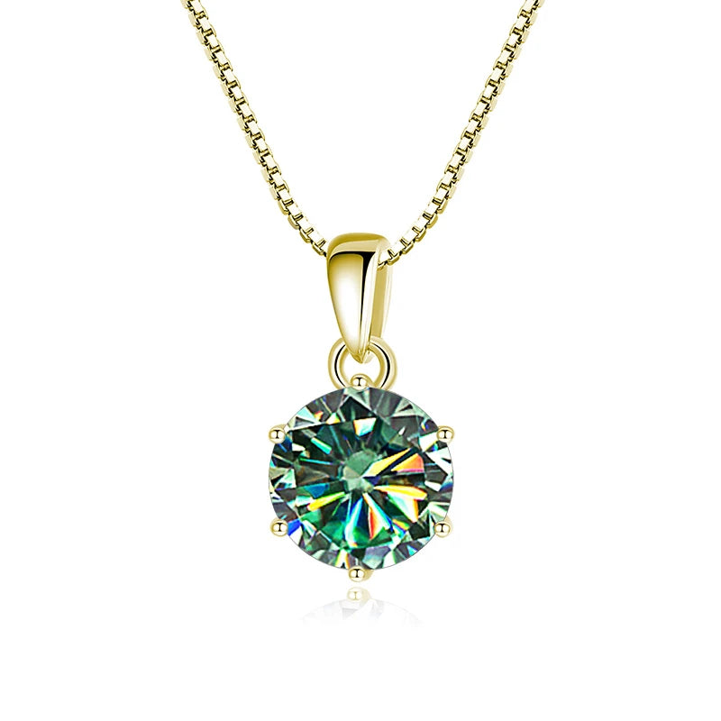 Butterflykiss 1 CT Real Moissanite Pendant Necklace For Women Top Quality 925 Sterling Silver Wedding Party Bridal Fine Jewelry