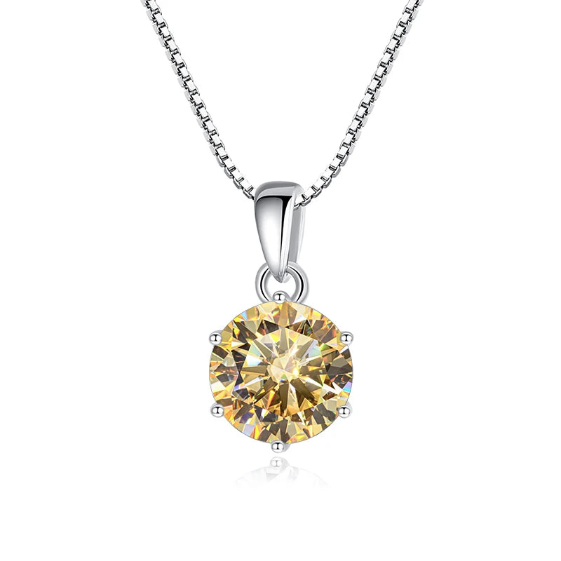 Butterflykiss 1 CT Real Moissanite Pendant Necklace For Women Top Quality 925 Sterling Silver Wedding Party Bridal Fine Jewelry
