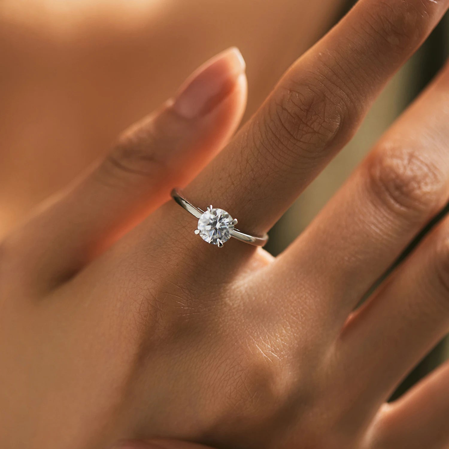 MODIAN 1CT D Color Round High Quality Moissanite Ring For Women 925 Sterling Silver Romantic Wedding Engagement Band Jewelry