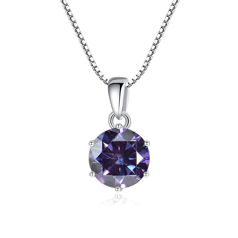 Butterflykiss 1 CT Real Moissanite Pendant Necklace For Women Top Quality 925 Sterling Silver Wedding Party Bridal Fine Jewelry
