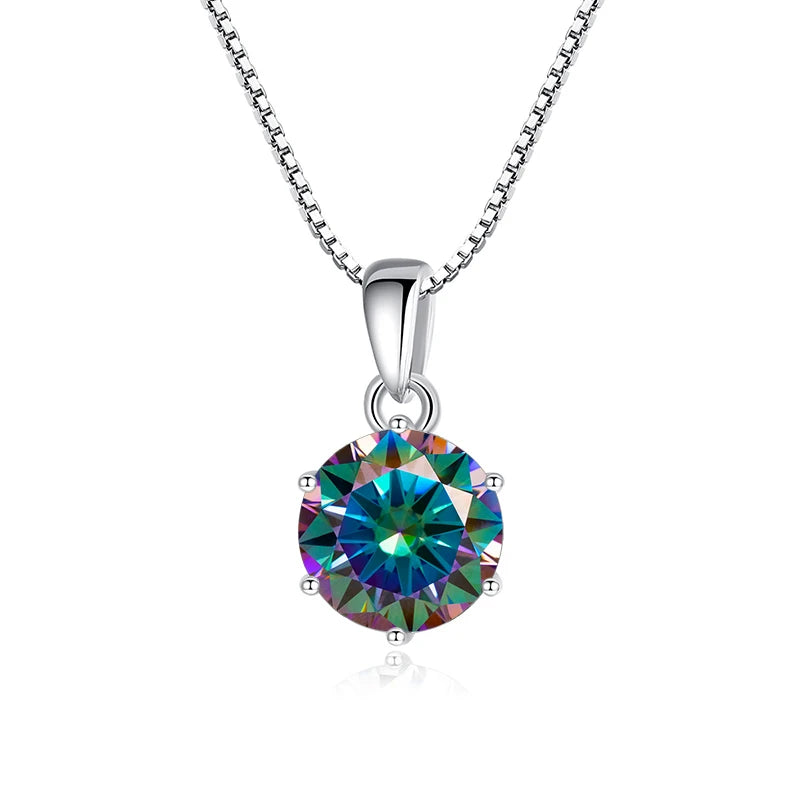 Butterflykiss 1 CT Real Moissanite Pendant Necklace For Women Top Quality 925 Sterling Silver Wedding Party Bridal Fine Jewelry