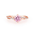 MINTYBOX Round Cut 1.0ct Pink Moissanite Ring for Women Real 100% 925 Sterling Silver D Color 6.5mm Diamond Engagement Jewelry