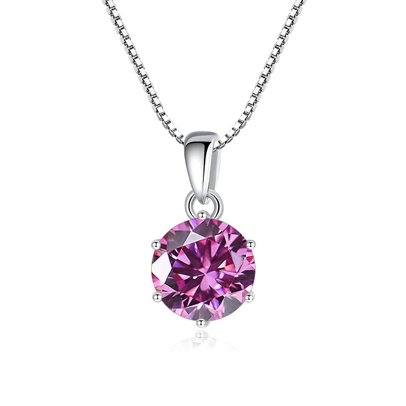 Butterflykiss 1 CT Real Moissanite Pendant Necklace For Women Top Quality 925 Sterling Silver Wedding Party Bridal Fine Jewelry