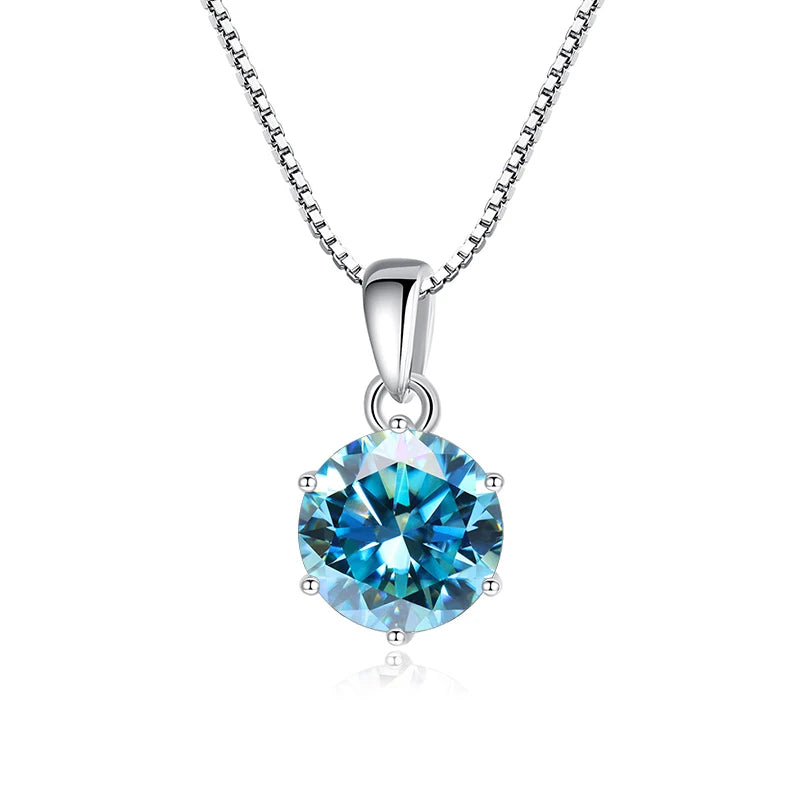 Butterflykiss 1 CT Real Moissanite Pendant Necklace For Women Top Quality 925 Sterling Silver Wedding Party Bridal Fine Jewelry