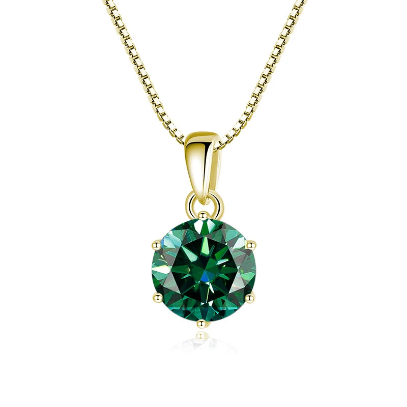 Butterflykiss 1 CT Real Moissanite Pendant Necklace For Women Top Quality 925 Sterling Silver Wedding Party Bridal Fine Jewelry