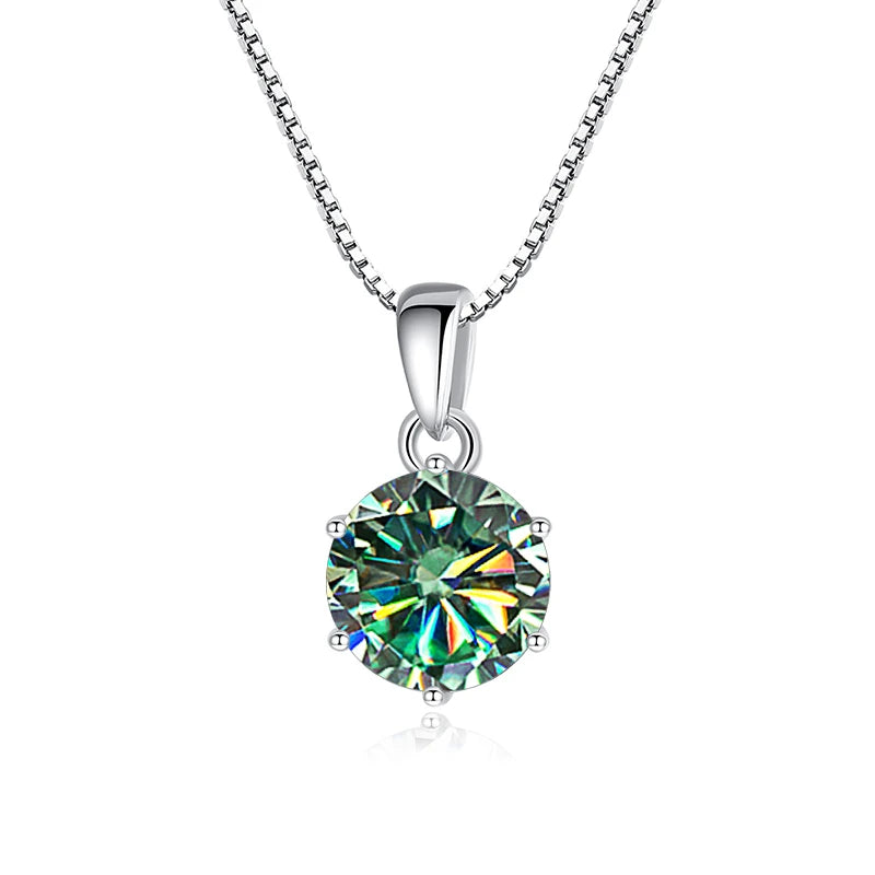 Butterflykiss 1 CT Real Moissanite Pendant Necklace For Women Top Quality 925 Sterling Silver Wedding Party Bridal Fine Jewelry